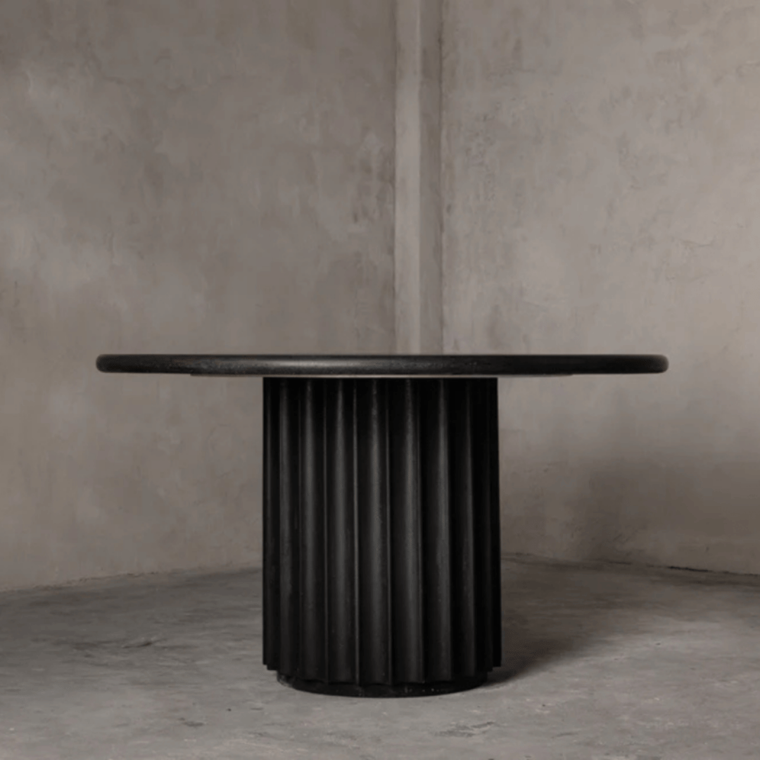 Black Flute Base Dining Table