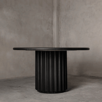 Black Flute Base Dining Table