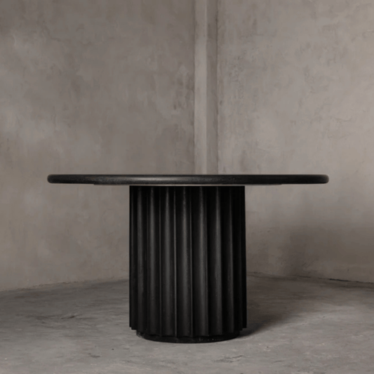 Black Flute Base Dining Table