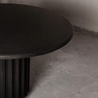 Black Flute Base Dining Table