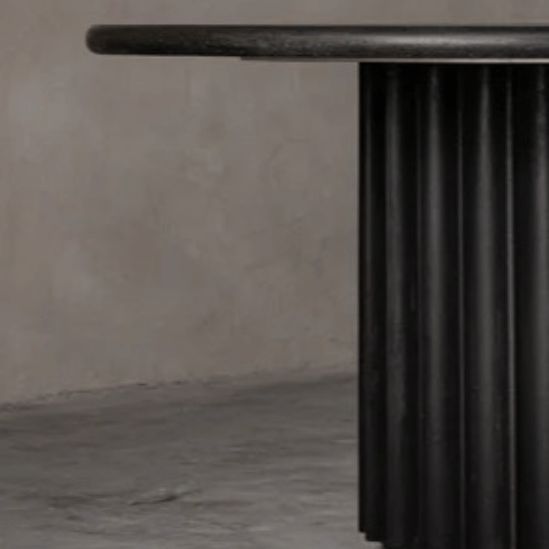 Black Flute Base Dining Table