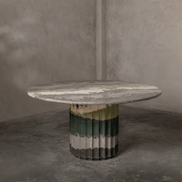 Green Flute Base Dining Table