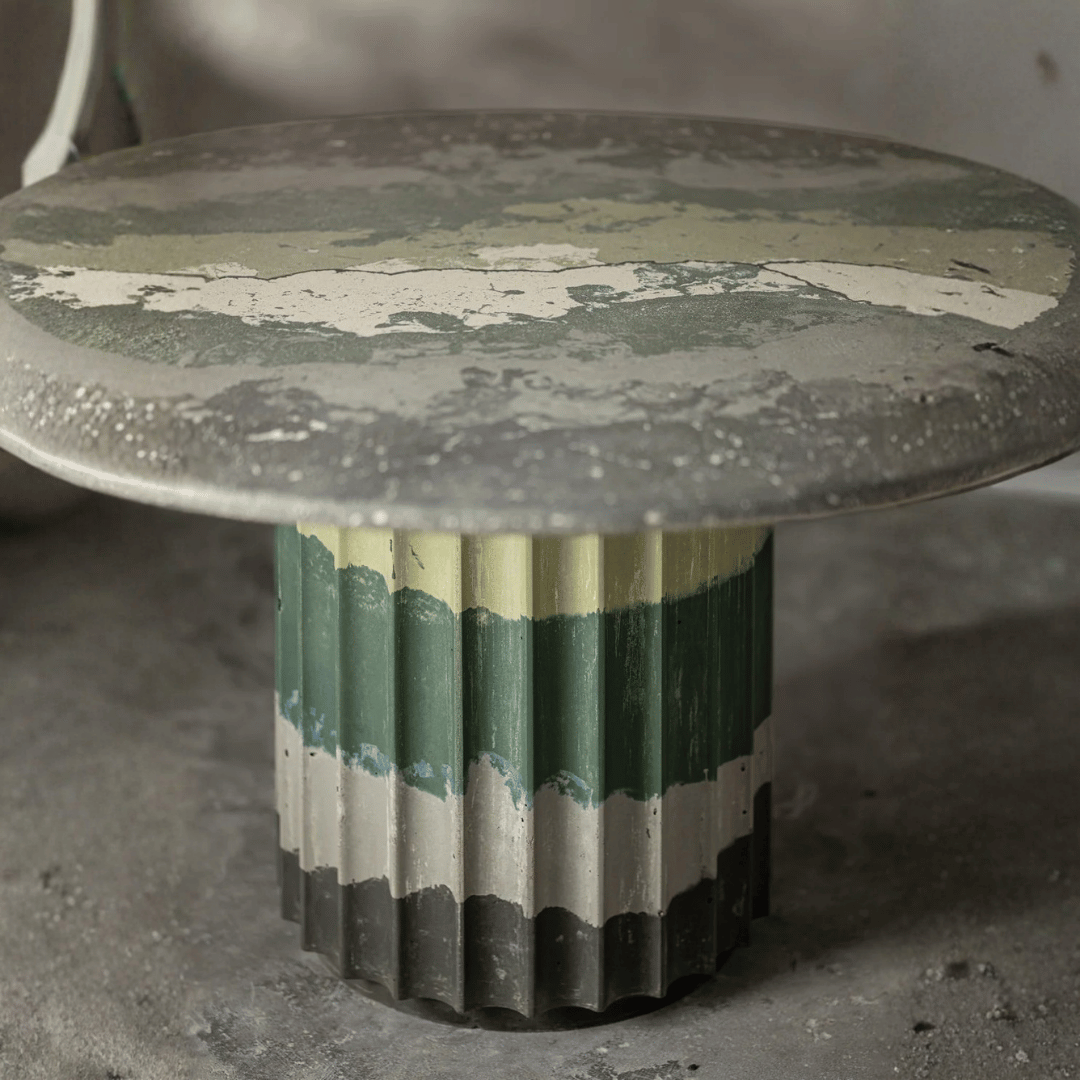 Green Flute Base Dining Table
