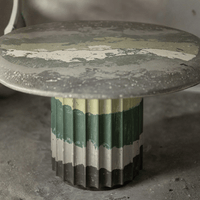 Green Flute Base Dining Table